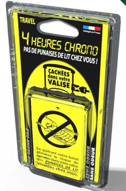 Plaquettes anti punaise de lit, Elimine 100 % des punaises , valise, sac à dos