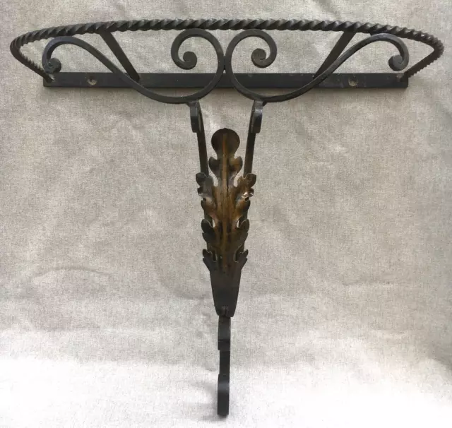 Large vintage french shelf console Mid-1900's wrought iron