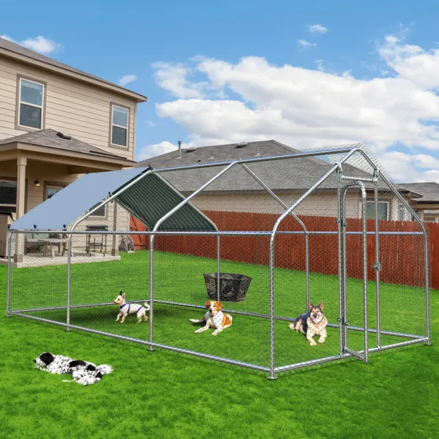 20x10ft Pet Dog Run dog House Kennel Shade Cage Enclosure w/ Cover dog Playpen
