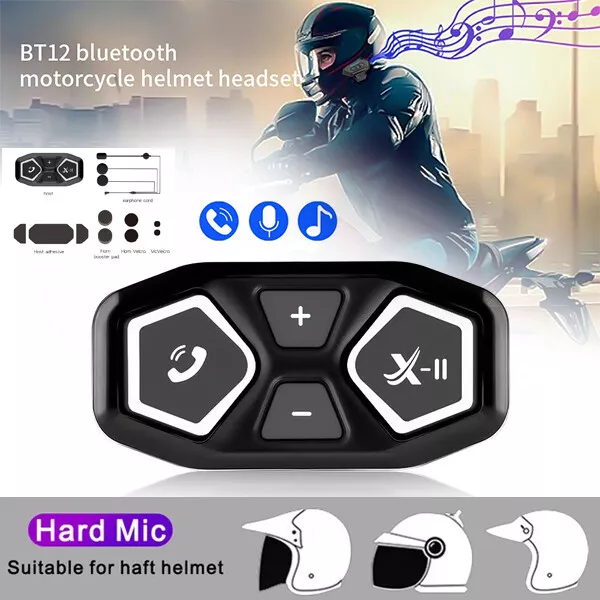 Bluetooth Motorcycle Helmet Intercom Headset Wireless Motorbike Headphone + Mic