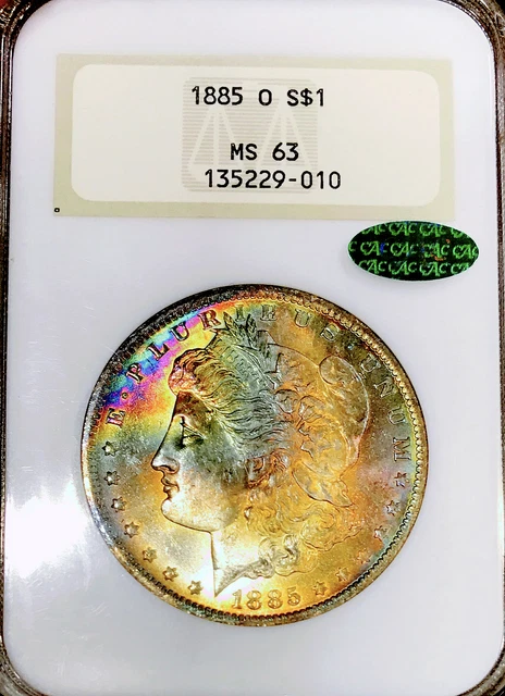 1885 O Morgan Silver Dollar! Ngc Ms63 Cac!! Rare Engraved Back Old Fatty #Bin494