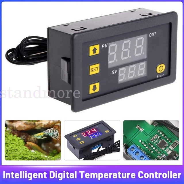 thumbnail image 2 of Digital Temperature Controller 110-220V/1500W With Waterproof Probe - Thermostat For Incubators & HVAC 2 of 9
