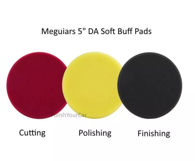 Meguiars 3 Pads 5" Soft Foam DA Polishing Finishing Cutting Disc G220 DAS6