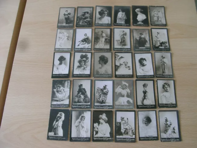 30 Different Ogdens Guinea Gold  Cards  M Series. Actresses + Sleeves `1901