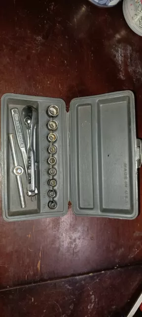 Vintage =V= Craftsman USA 14 Piece 1/4 Drive Socket Ratchet Set