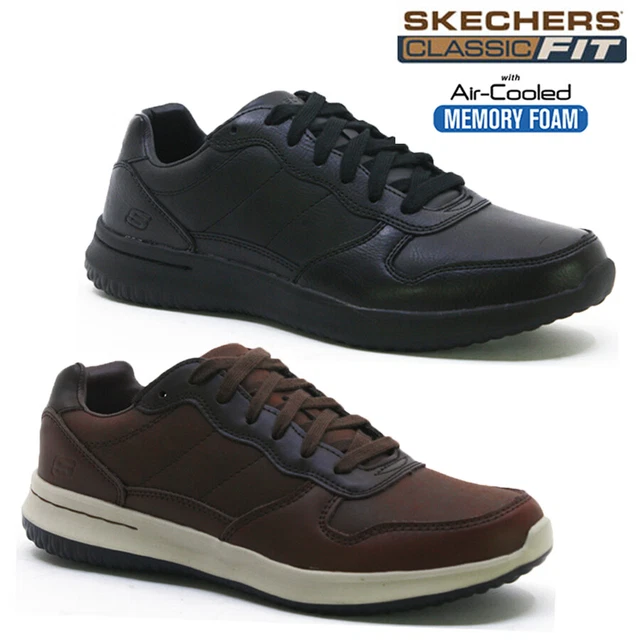 Skechers mens classic fit air cooled memory foam sales