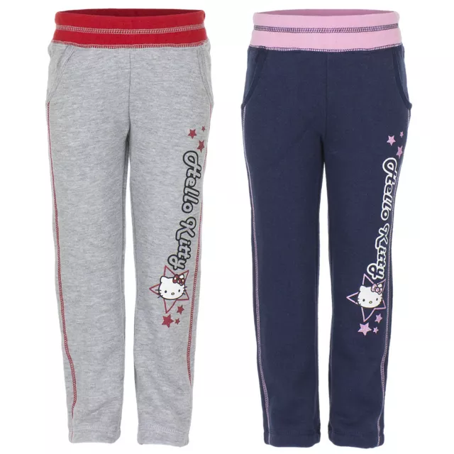 Neu Mädchen Sporthose Hose Jogginghose Hello Kitty grau blau 98 104 116 128 #302