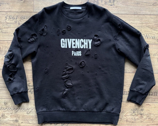 SUDADERA GIVENCHY PARIS talla S Tisci Destroyed negra oversize 600 EUR 200 00 PicClick ES