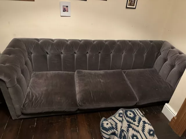 swoon velvet sofa 4 Seater Plush . Chesterfield style. Great condition