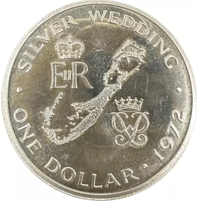 Bermuda 1 Dollar 1972 Silver Wedding Coin