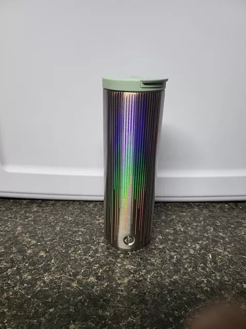 Starbucks hologram 2020 Iridescent Rainbow Textured travel Cup Mug 20 fl oz