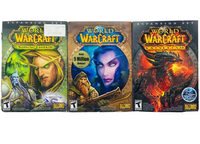 Lot World Of Warcraft Pc Games Burning Crusade Cataclysm Expansion Sets Picclick