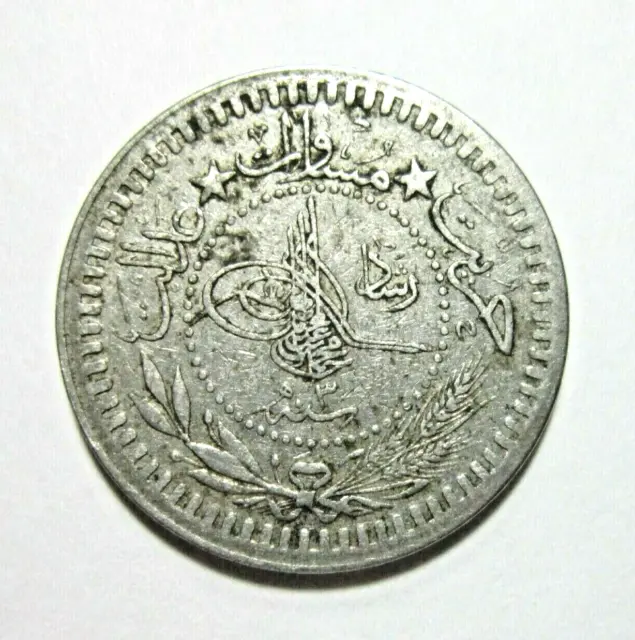 Ottoman Turkey. 40 Para, 1910. Muhammad V. 1909-1918, Year 3.