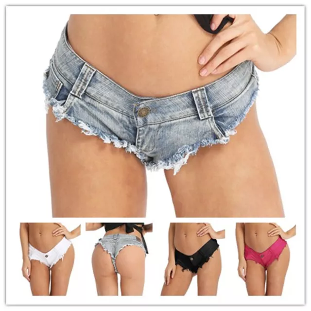 Amazon.co.jp: Small Shorts Denim Elastic Low Waist Sexy Micro Jeans Hot  Pants for Women : Hobbies
