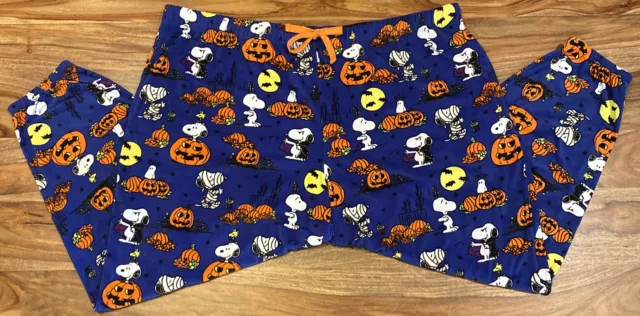 Snoopy Peanuts 3XL 22-24W Fleece Pajama Pants Halloween Jogger PJ Great Pumpkin