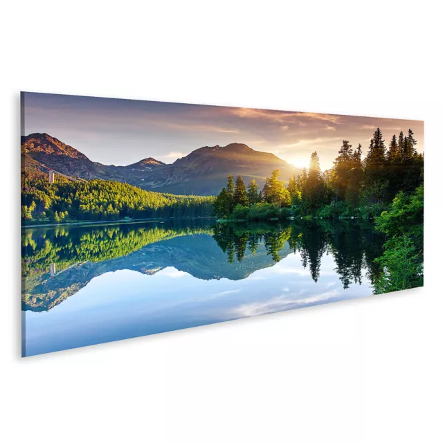 Bild auf Leinwand Bergsee im Nationalpark Hohe Tatra Strbske pleso, Slowakei, Eu