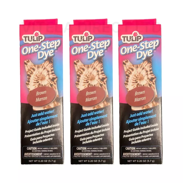 3 x Tulip One-Step Dye Brown Marron for Tie-Dye Crafts