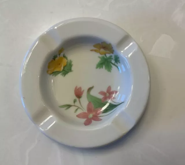 1951 GN Great Northern Railroad Dining Car AshTray "Mountains & Flowers" Perfect