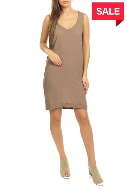 GOTHA Crepe Tank Dress Size 2 / S Dipped Hem Racerback Scoop Neck
