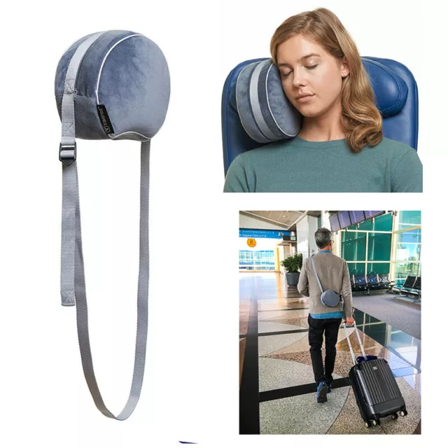 Travelrest I-Lene Travel Pillow Head Rest Airplane Sleep Memory Foam (Grey)