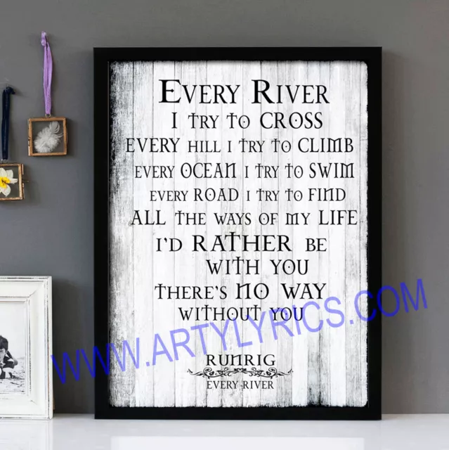 Runrig Every River Stunning Framed Lyrics