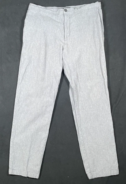 MARC ANTHONY LINEN Blend Drawstring Khaki Pants Mens Sz 34x32 19.00 PicClick