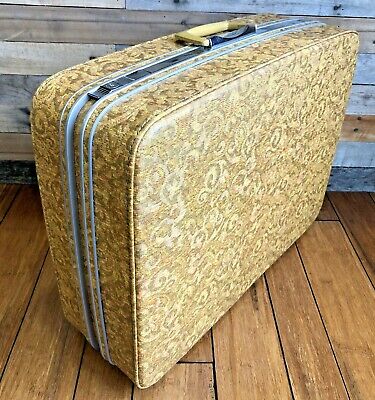 26” Suitcase Samsonite Fashionaire Flower Power 60's Mod Venice Gold Vintage
