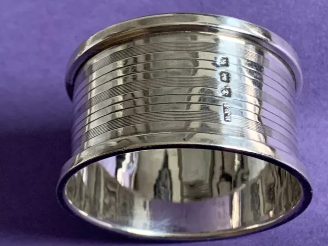 Antique Sterling Silver Napkin Ring, Birmingham 1921, Hallmarked & Engraved