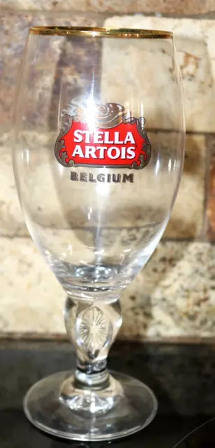 Stella Artois 50 cl Chalice Style Beer Glass Goblet with Gold Rim Belgium