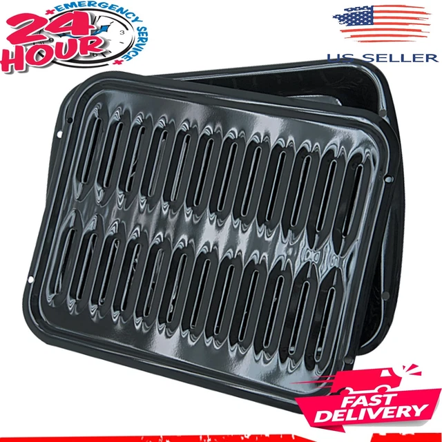 Range Kleen - 2 Piece Heavy Duty Porcelain Air Fry, Bake and Broil Pan, BP102X
