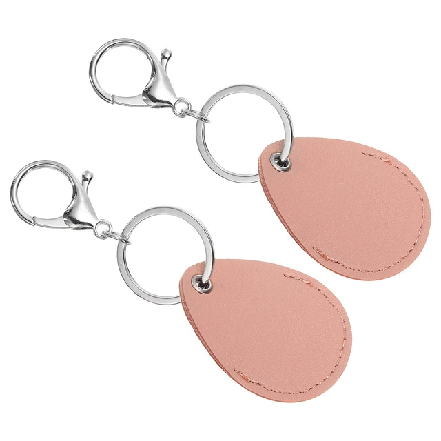 Portachiavi in pelle, 2 pz portachiavi in pelle poliuretano portachiavi, rosa