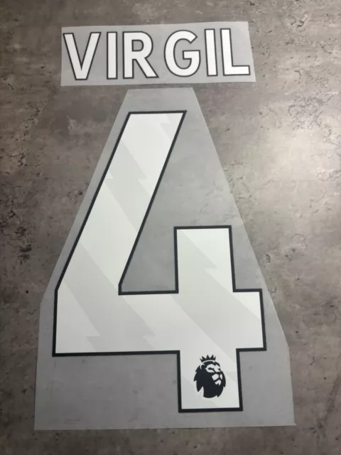 VIRGIL #4 2023 Player Size Premier League White Nameset Football Shirt Print