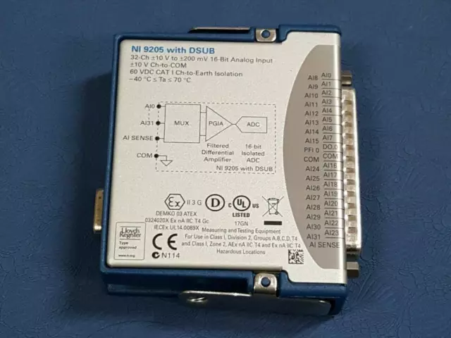 ONE USED National Instruments NI-9205 779357-01 Analog Input Module D-Sub
