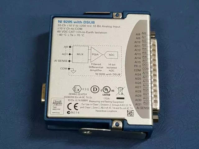 UNO USATO National Instruments NI-9205 779357-01 Modulo Ingresso Analogico D-Sub