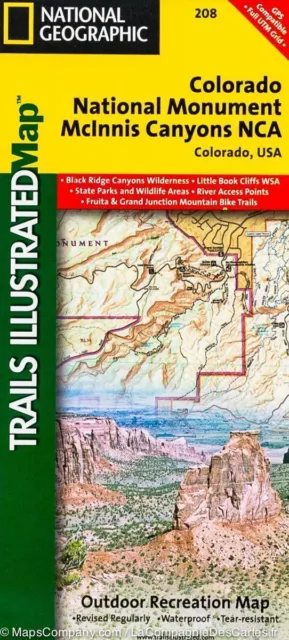 National Geographic Trails Illustrated Colorado National Monument Topo Map 208
