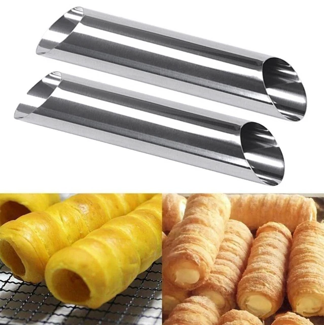 Juegos de utensilios para hornear molde de cuerno crema acero inoxidable 12,5*3,2 cm tubos de cannoli