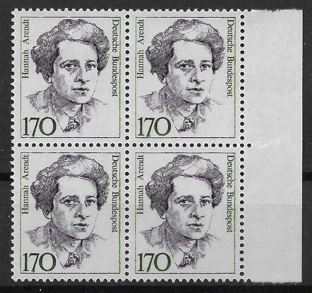 Bund 1988 ** Mi 1391 Frauen 170Pf im Viererblock VB 4er Block Rand rechts 03732C