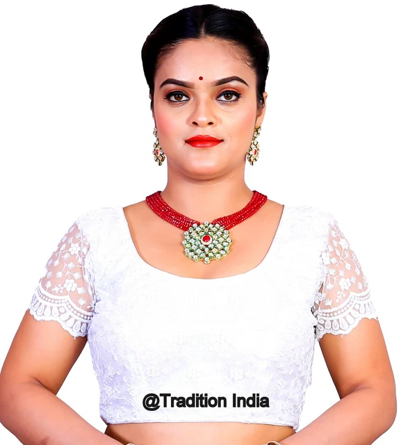 READYMADE SAREE BLOUSE DESIGNER Sari Blouse Embroidered Net Blouse