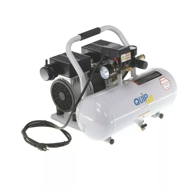 Quipall 1 HP 2 Gal. Oil-Free Hotdog Air Compressor 2-1-SIL-AL New