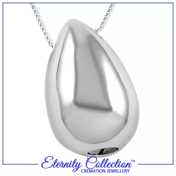 NEW! ECN21 Eternity Collection™ Cremation Jewellery 'Silver Teardrop' Necklace