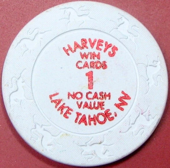 $1 Casino Chip. Harveys, Lake Tahoe, NV. Win Cards. Y68.