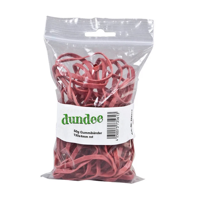 dundee Gummibänder rot 0,4 cm, Ø 13,0 cm, 50,0 g