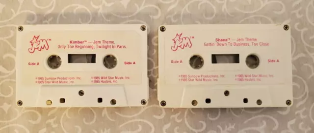 2 Vintage 1985 Jem and the Holograms Cassette Tape Lot Kimber Shana Untested