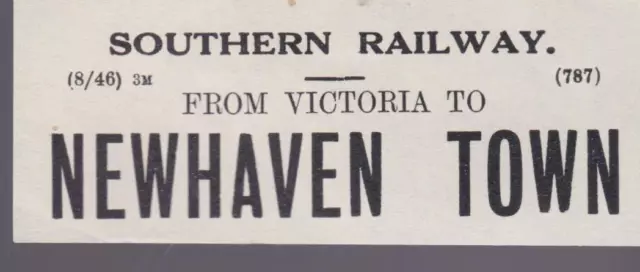 Southern Railway Luggage Label NEWHAVEN TOWN (VICTORIA 8.46)