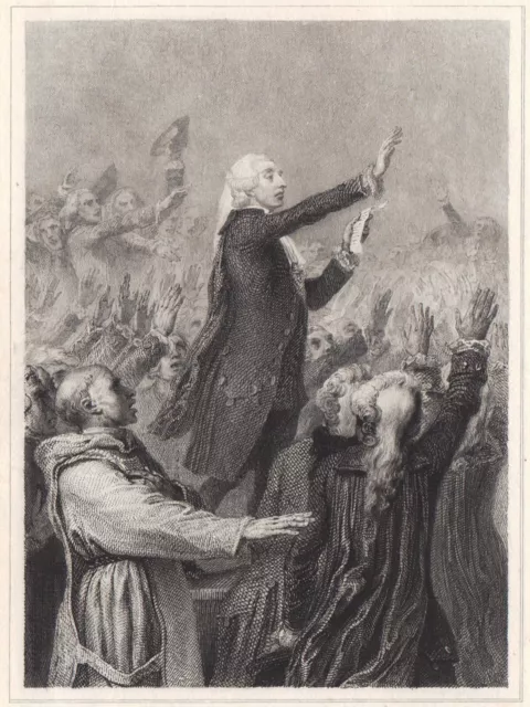 Gravure XIXe Le Serment du Jeu de Paume Révolution Française Paris 1843
