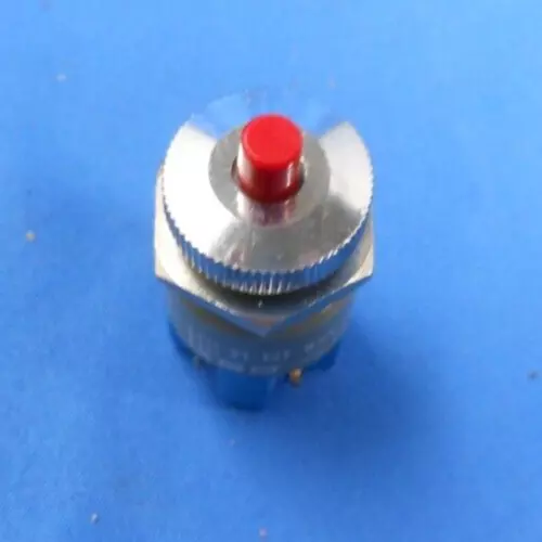 Eao Momentary Red Pushbutton Lighted Switch Dpst 21-101-825 Chrome Finish