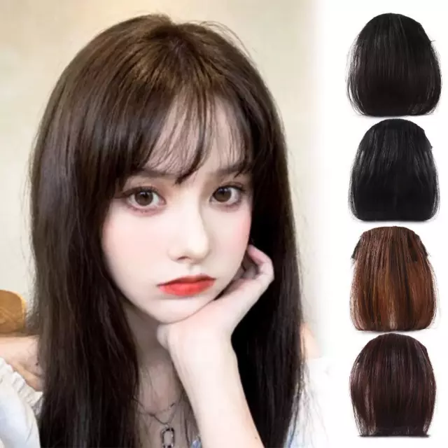 Clip In Synthetic Natural Hairpiece Neat Hair Bang Fake Air Bangs Female Wig