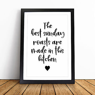 Sunday Roasts Typography Framed Canvas Wall Art Painting Poster Print Picture