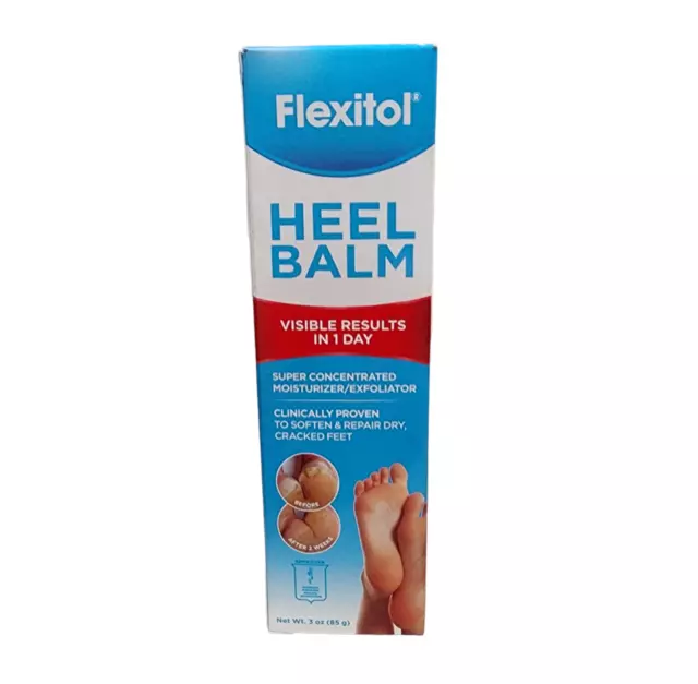 Flexitol Heel Balm 3 Oz Tube Rich Moisturizing Exfoliating Foot Cream Super Conc