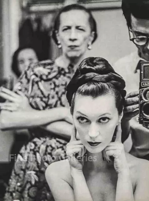 1955 Vintage RICHARD AVEDON Mirror Selfie Fashion Model Duotone Photo Art 16X20